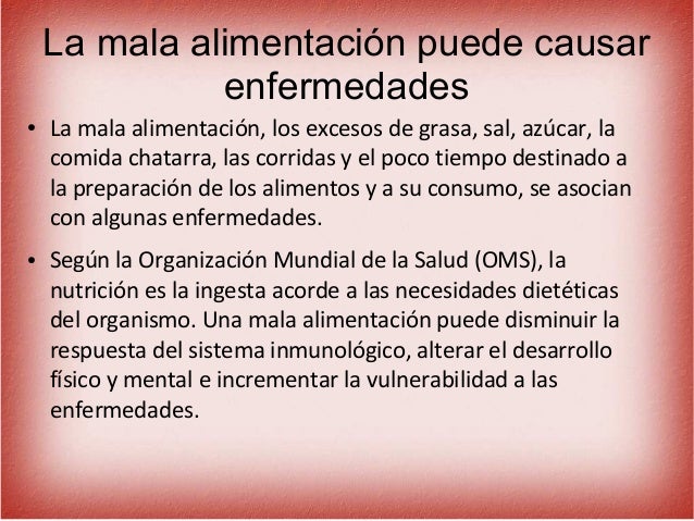 Enfermedades que produce la mala alimentacion