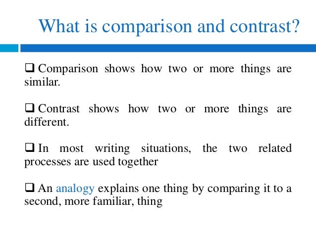 Guidelines for writing a compare and contrast essay