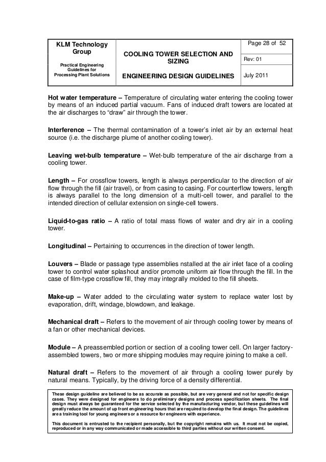 Engineering design guidelines cooling towers rev01