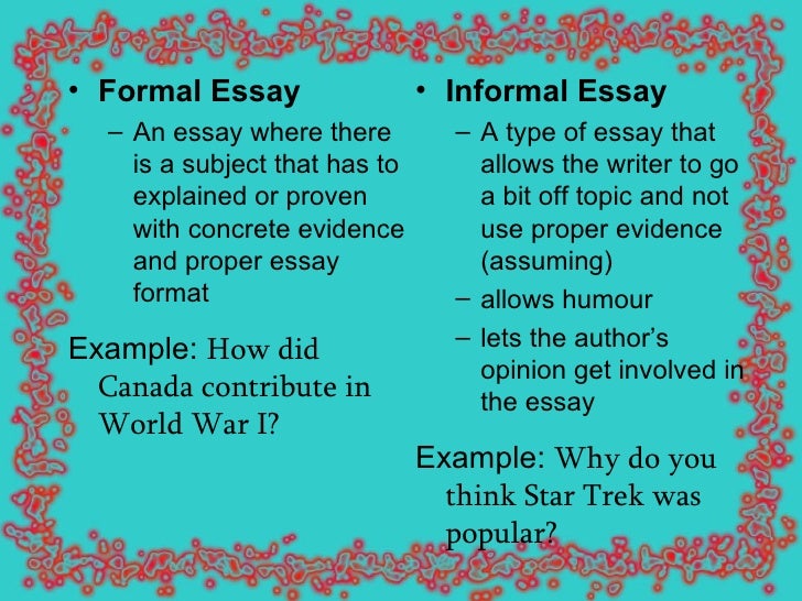 Formal english essay format