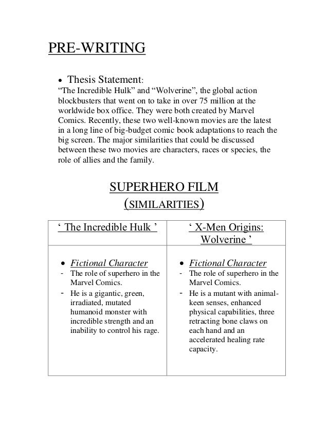 Thesis statement compare and contrast