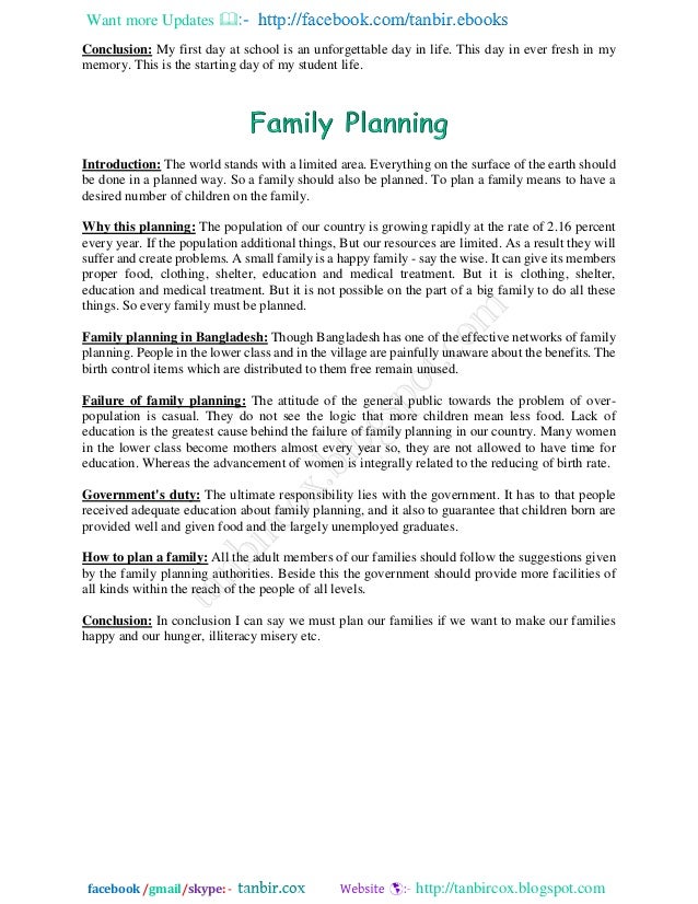Thesis topics on family planning