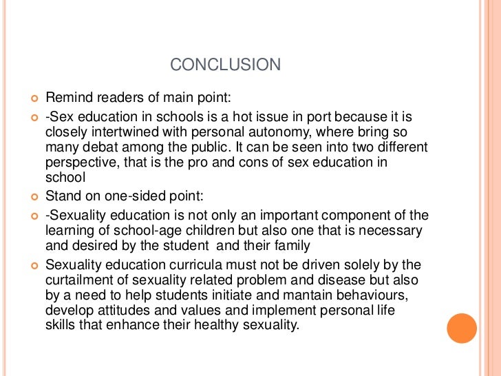 Esssays on sex education