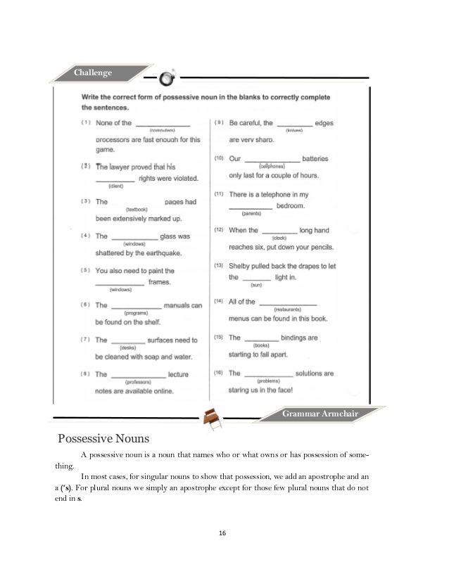 Cpm homework help with possessive nouns and apostrophes