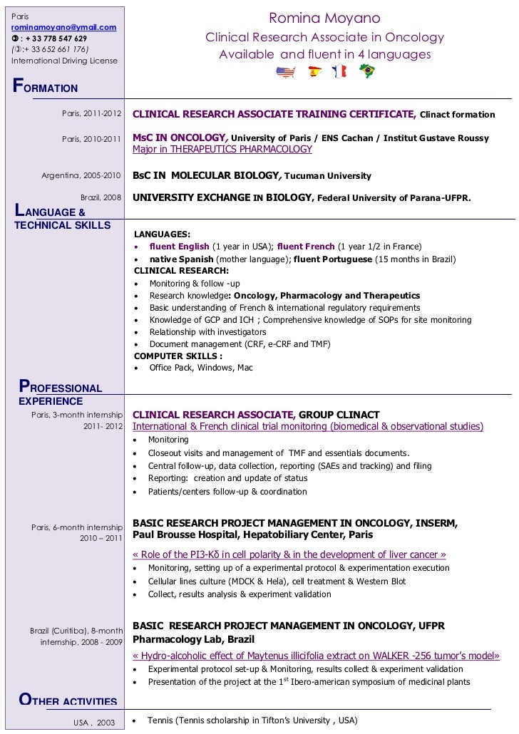 research resume template