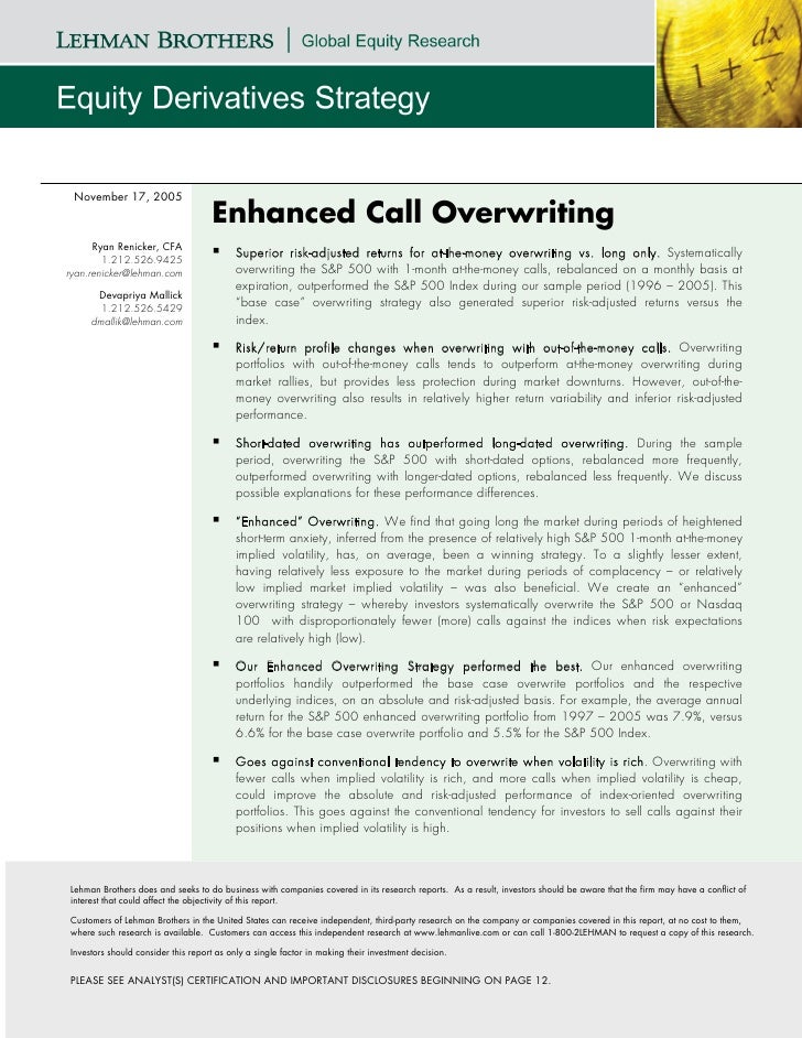 Overwriting options strategy
