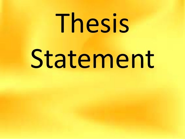Need help with thesis statement