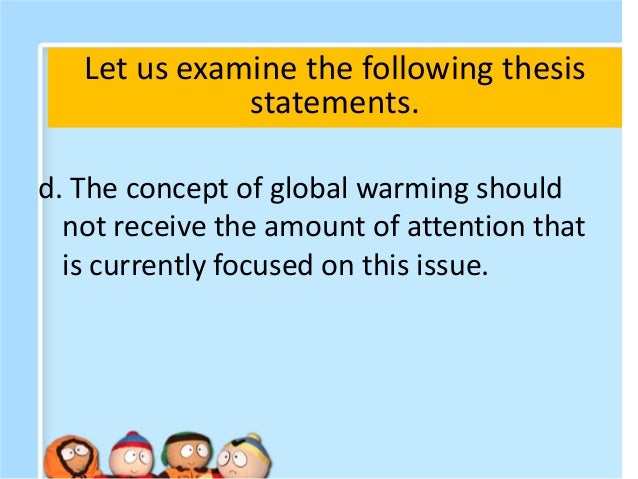Thesis statement for causes of global warming