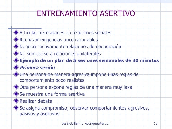 Entrenamiento Asertivo Entrenamiento Asertivo
