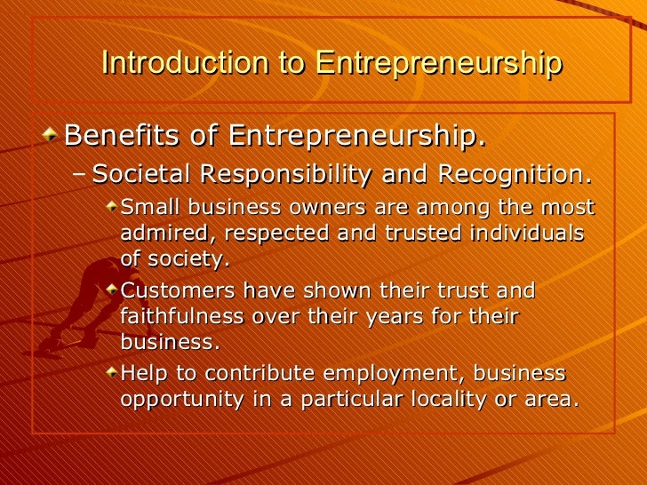 How Do Entrepreneurs Benefit Society Chapter 1 on Entrepreneurship