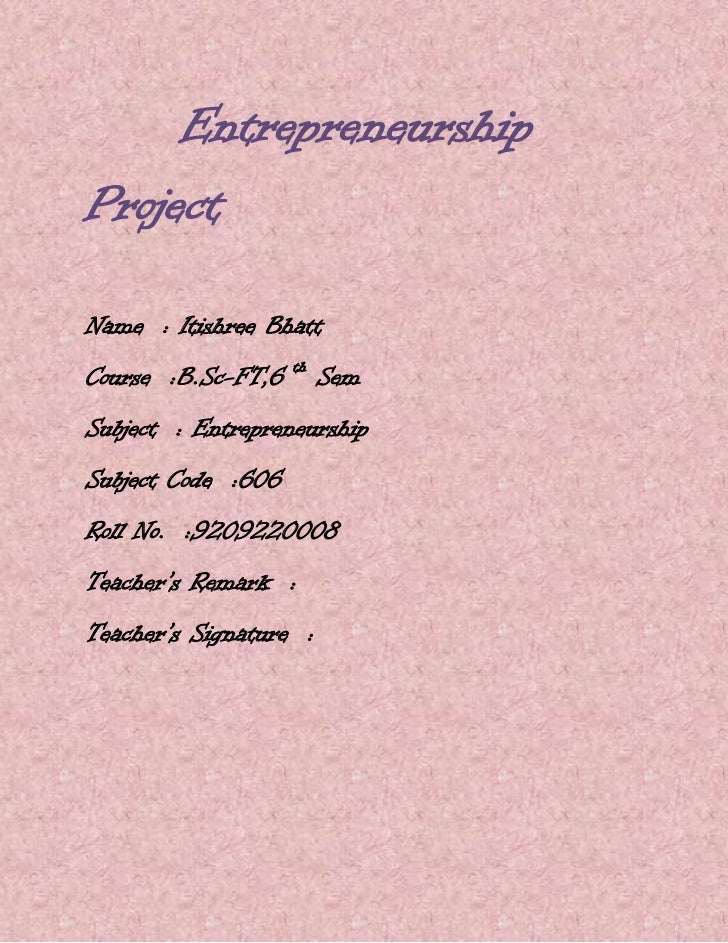 project front page sample