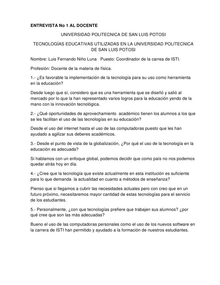 Entrevistas a docentes