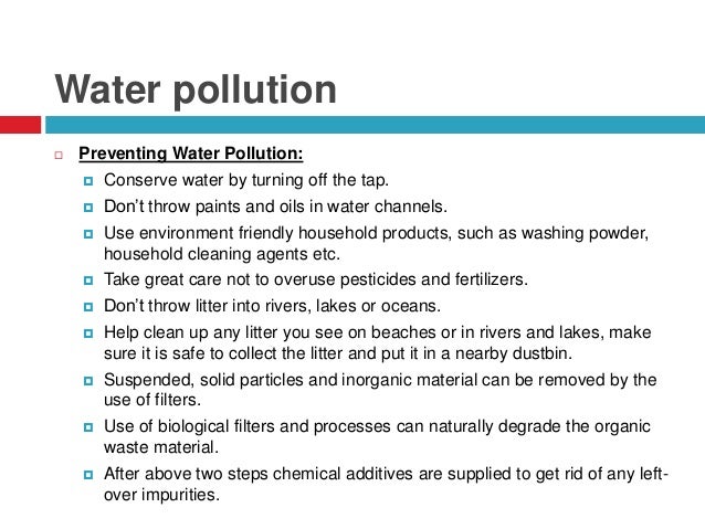 essay on how to reduce water pollution