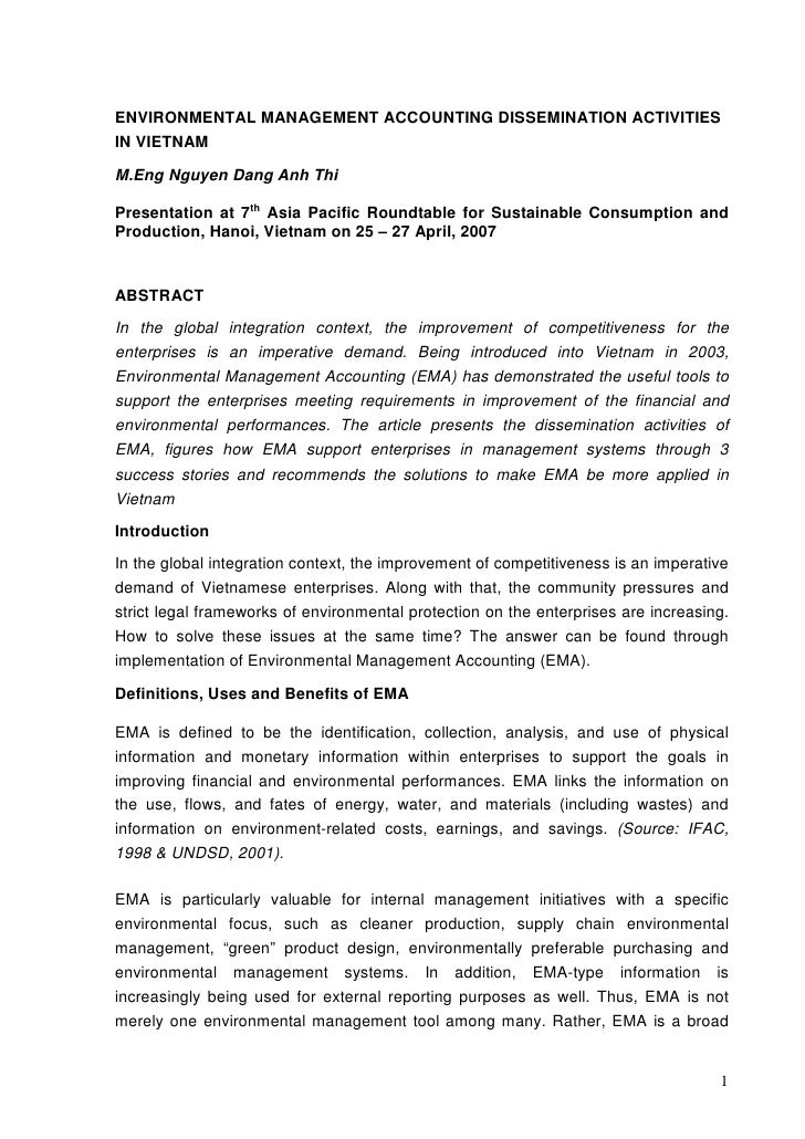 Dissertation environmental management