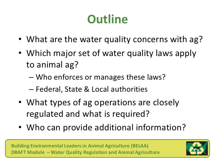 Water Quality Regulations and Animal Agriculture