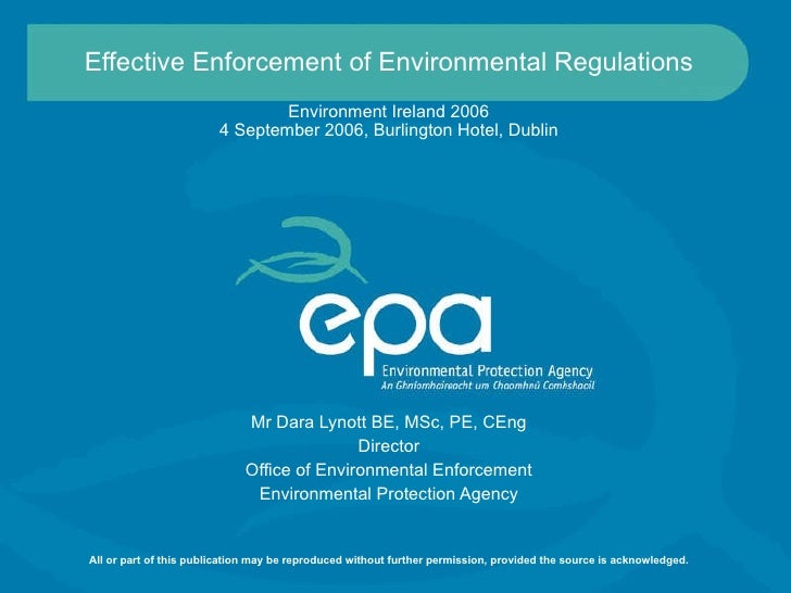 Effective Enforcement of Environmental Regulations