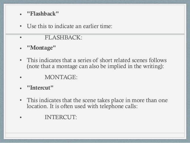 how to write a screenplay