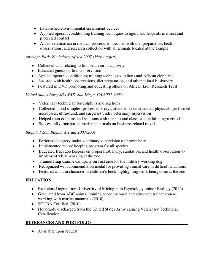 marine biologist resume