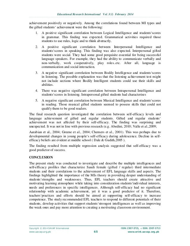 Multiple intelligence thesis