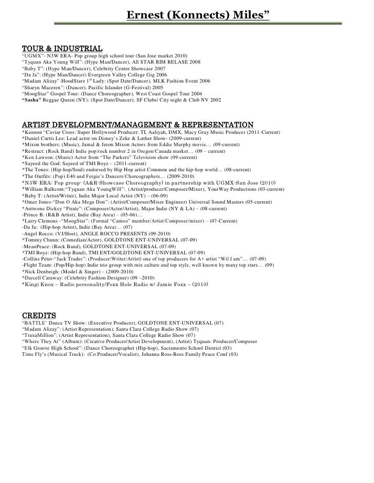 ballet dancer resume