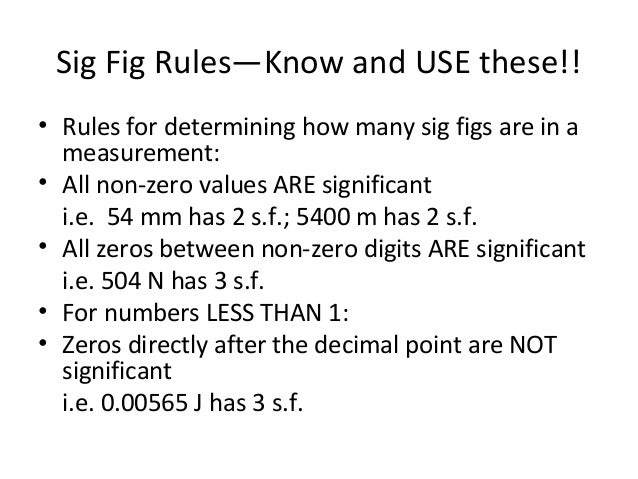 sig fig rules