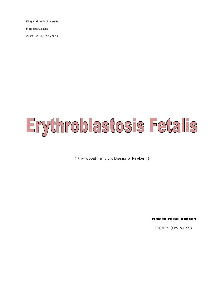 Erythroblastosis In Adults