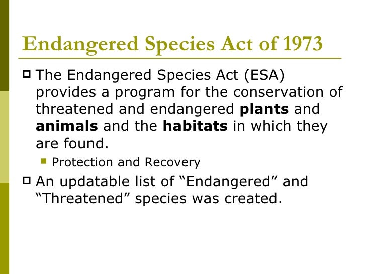 Introduction to the Endangered Species Act