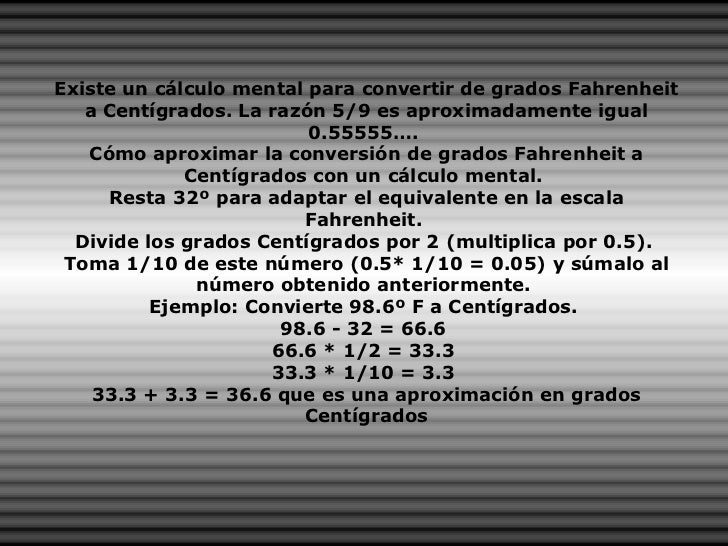 98 6 Grados Fahrenheit A Centigrados