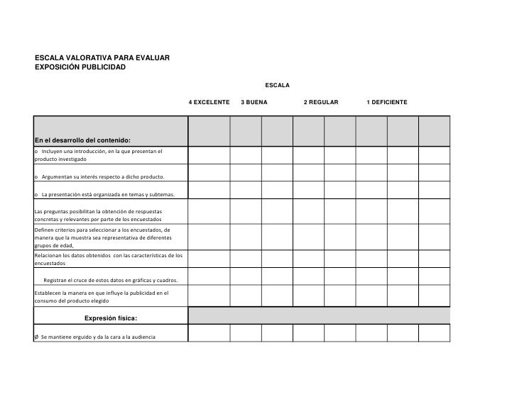 Escala para evaluar exposición