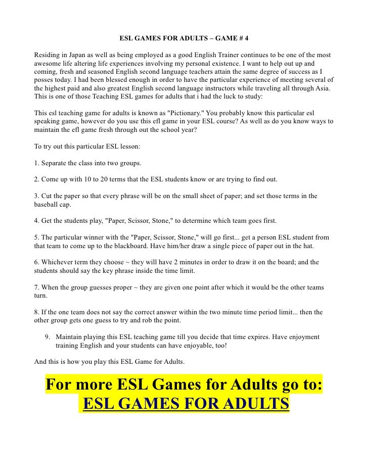 Adult Esl Games 98