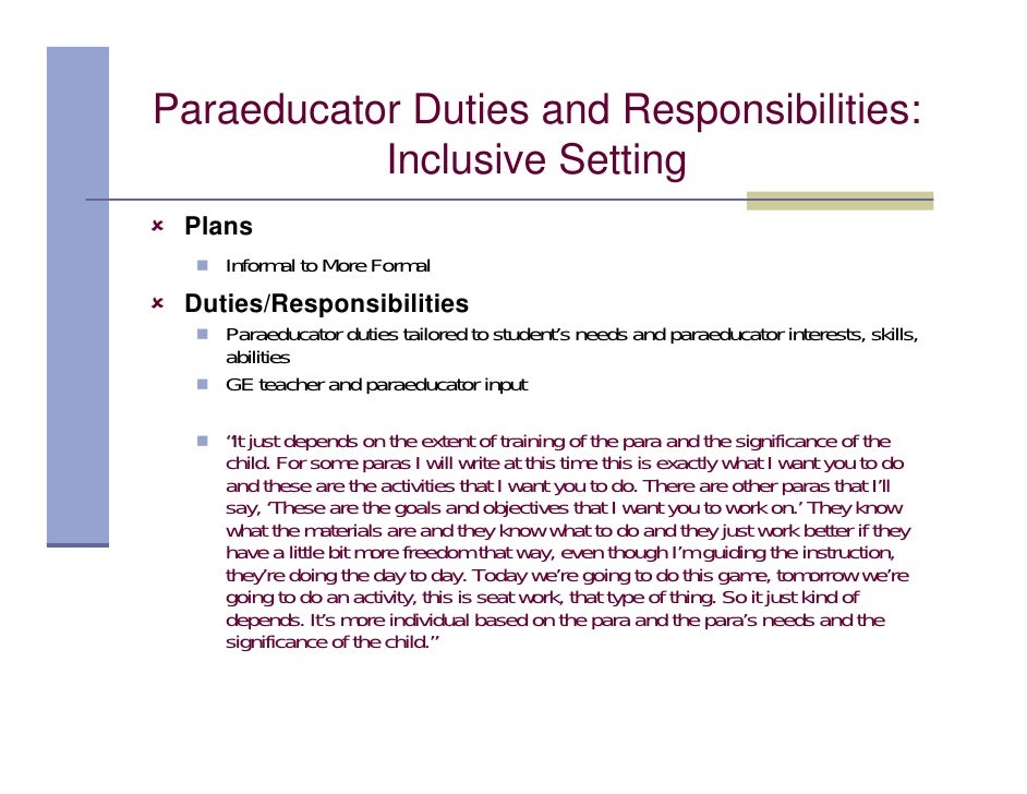 The Paraeducator Effectiveness Study Supervision Models in Inclusi…