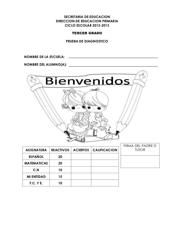 examen de diagnostico primaria 3 examen de diagnostico primaria 3