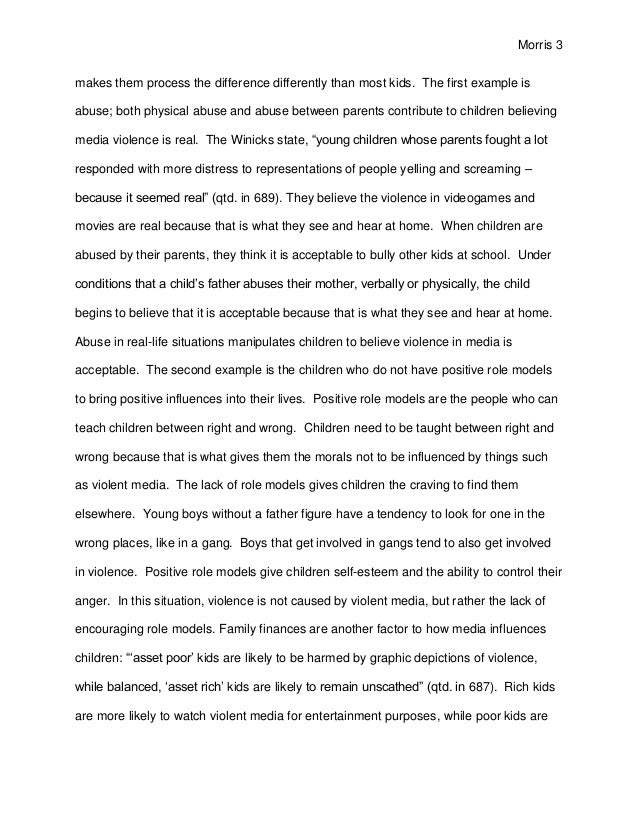 Argumentative essay about violence in video games