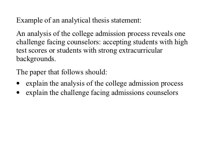 Examples of a good college thesis statement