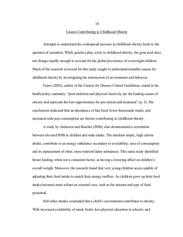 research paper on childhood obesity