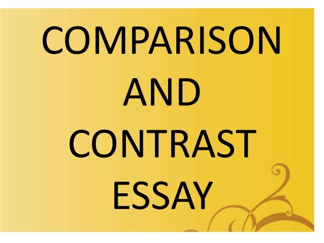 Point By Point Compare And Contrast Essay