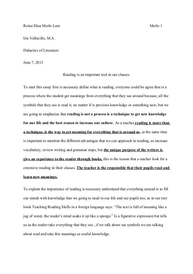 Essay for reading is important