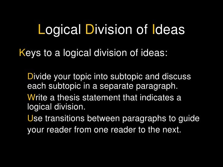 Logical division of ideas examples image