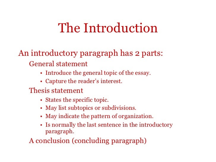 Intro paragraph essay structure