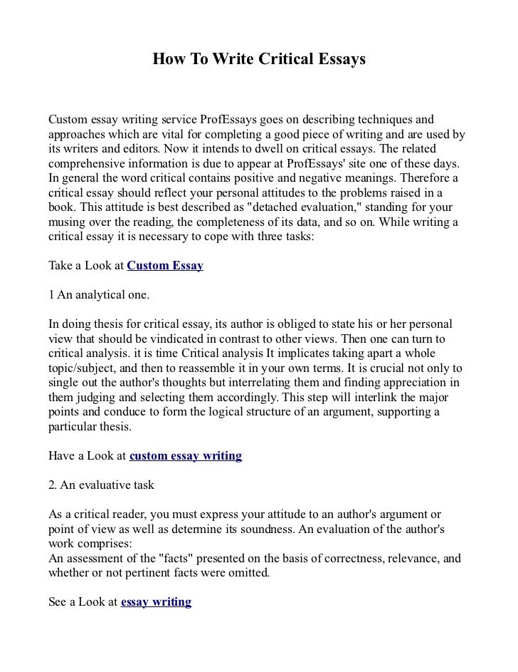 How To Write A Critical Essay Thesis How To Write A Critical Essay How To Write A Critical Essay Thesis Good Online Homework Help