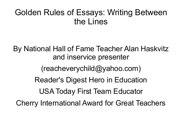 Six rules of essay writing