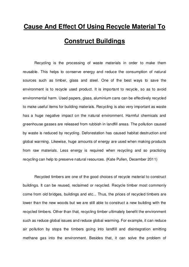 Recycling essay conclusion
