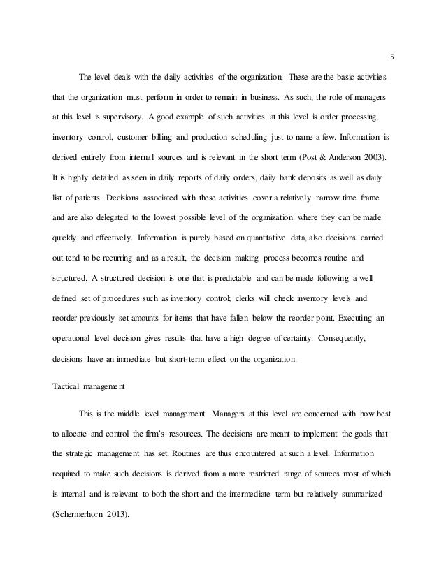 Management information systems thesis paper