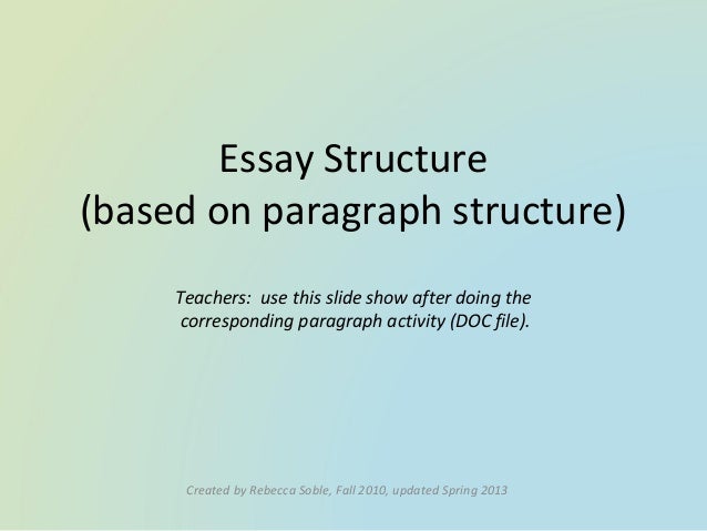Structure Of Essay Introduction
