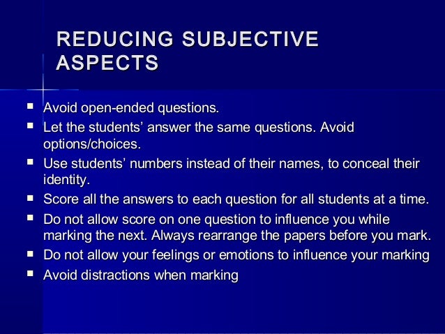 Subjective essay