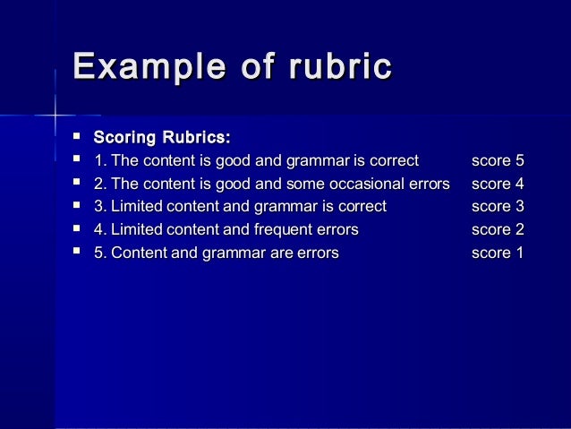 Rubric for an essay test