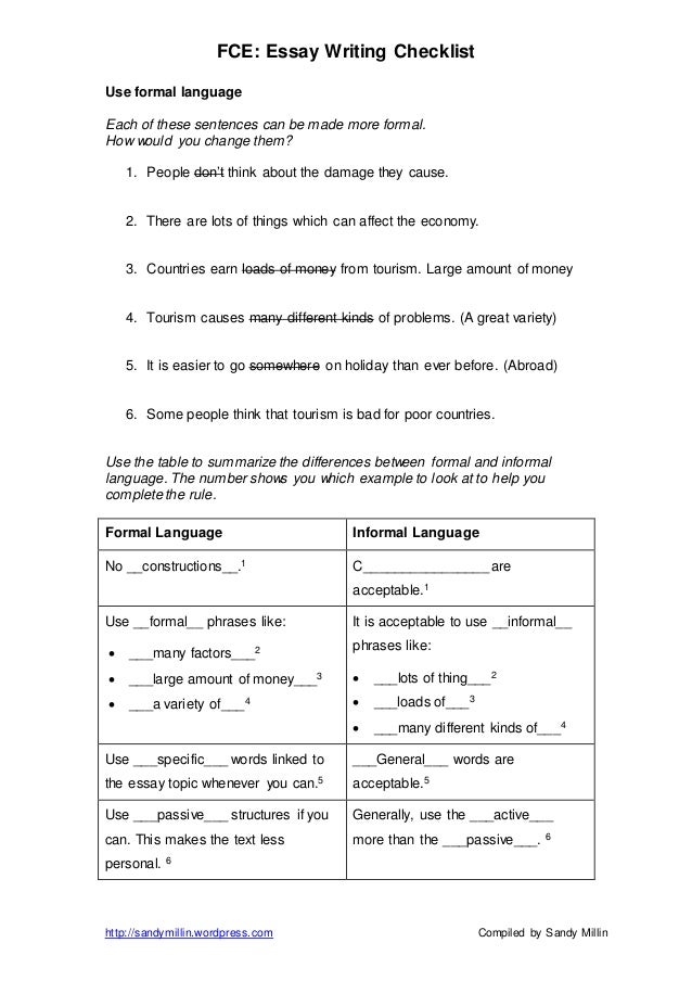 essay checklist