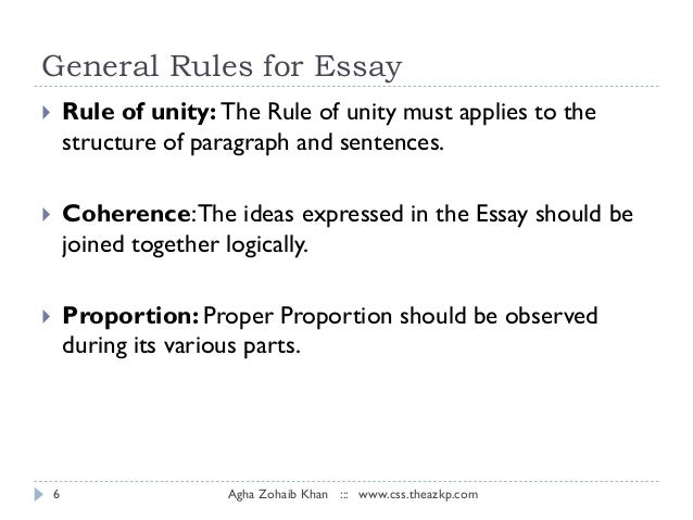 General rules for writing an essay