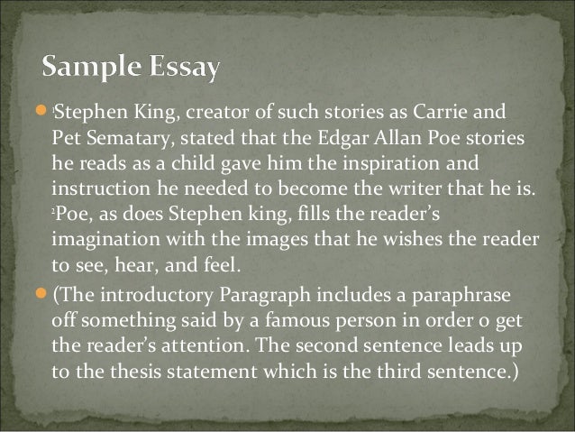Stephen king on writing essay questions