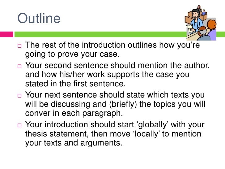 example evaluation thesis statement and the topic sentence
